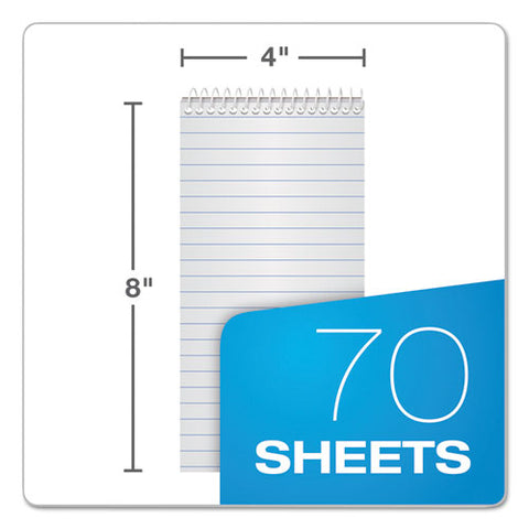 Reporter's Notepad, Wide/legal Rule, White Cover, 70 White 4 X 8 Sheets, 12/pack