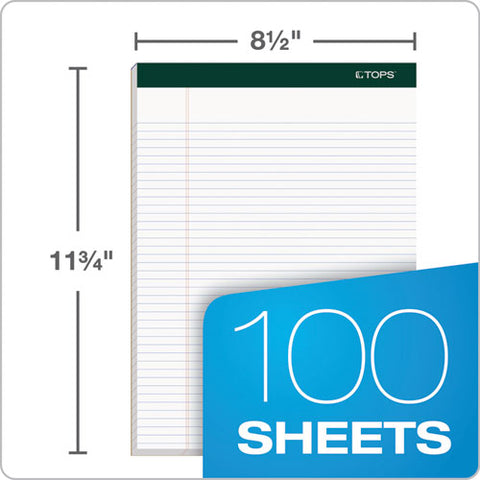 Double Docket Ruled Pads, Narrow Rule, 100 White 8.5 X 11.75 Sheets, 4/pack