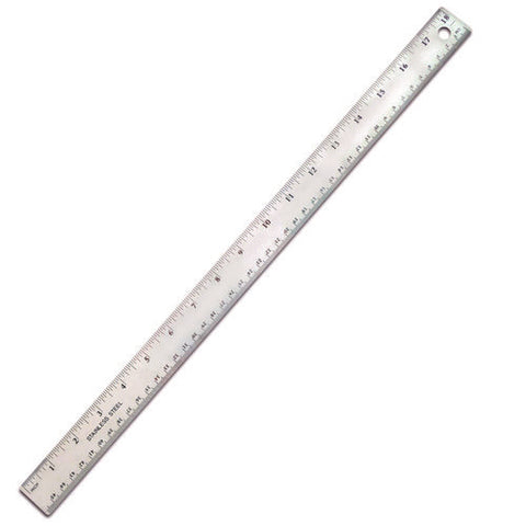 Stainless Steel Ruler, Standard/metric, 18" Long, Silver, 36/carton