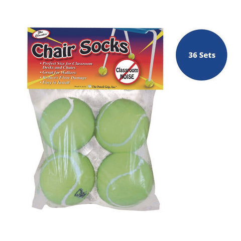 Chair Sox, 2.5", Yellow Felt/rubber, 4/pack, 36 Packs/carton