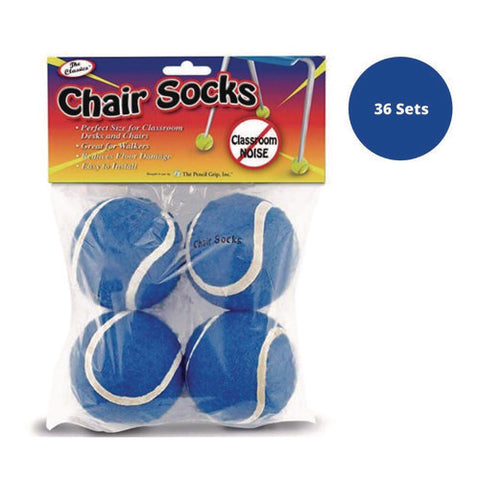 Chair Sox, 2.5", Blue Felt/rubber, 4/pack, 36 Packs/carton