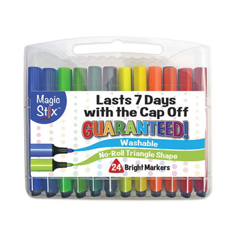 Magic Stix Markers, Medium Bullet Tip, Assorted Colors, 24/pack