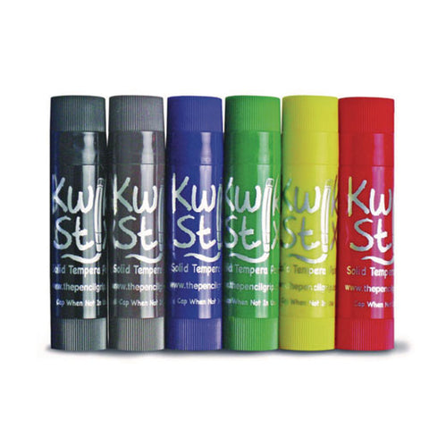 Kwik Stix Tempera Paint Set, 0.7" X 3.5", Assorted, 6 Sticks/pack, 24 Packs/carton