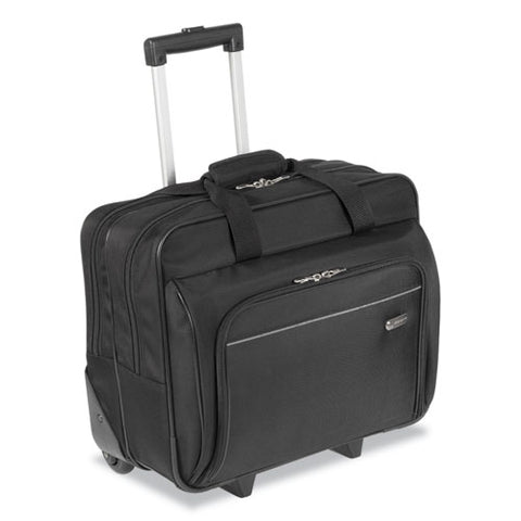 Rolling Laptop Case, 1200d Polyester, Fits Devices Up To 16", Polyester, 16.5 X 7.5 X 14, Black