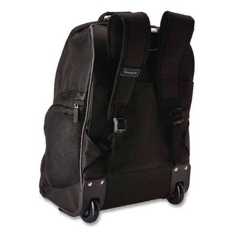 Compact Rolling Backpack, Fits Pc Laptops Up To 16" And Macbook Pros Up To 17", 13.8" X 9" X 19", Black