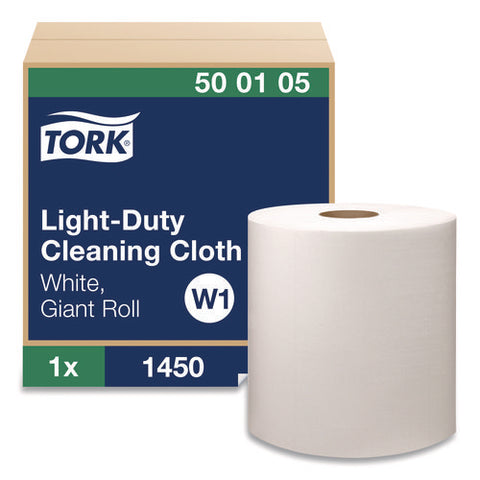 Light Duty Cleaning Cloth, Giant Roll, 1-ply, 9 X 12.4, White, 1,450 Sheet Roll/carton