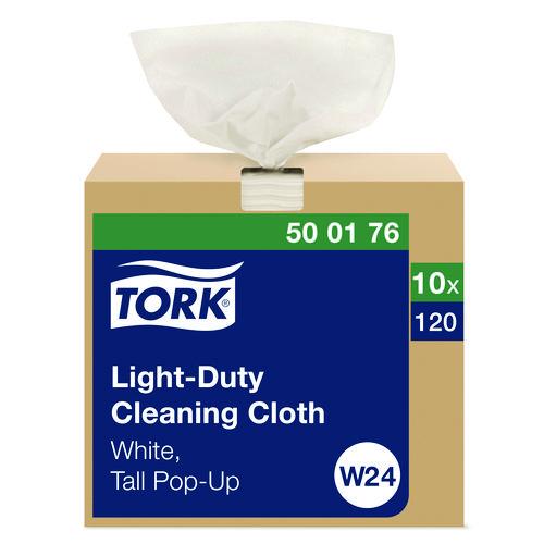 Light Duty Cleaning Cloth Pop Up Box, 1-ply, 8.3 X 16.1, White, 120 Cloths/pack, 10 Packs/carton