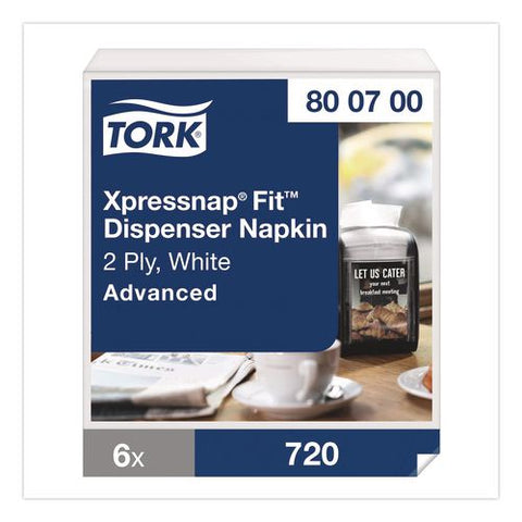 Xpressnap Fit Interfold Dispenser Napkins, 2-ply, 6.5 X 8.4, White, 720/pack, 6 Packs/carton