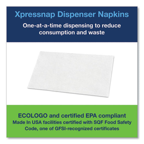 Xpressnap Interfold Dispenser Napkins, 1-ply, Bag-pack, 13 X 8.5", White, 6000/carton