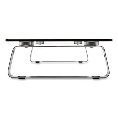 Universal Glass-top Monitor Riser, 22" X 8" X 3", Clear, Supports 3.9 Lbs