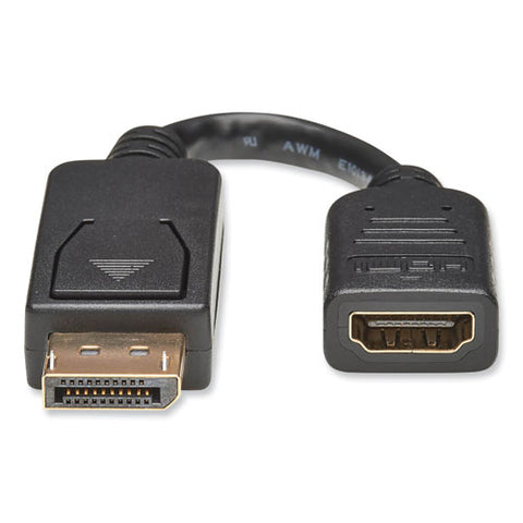 Displayport To Hdmi Adapter Cable, 6", Black