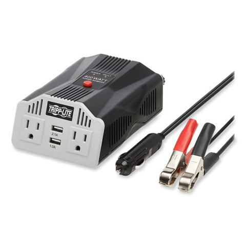 Powerverter Ultra-compact Car Inverter, 400 W, Two Ac Outlets/two Usb Ports, 3.1 A