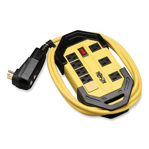 Power It! Safety Power Strip With Gfci Plug, 8 Outlets, 12 Ft Cord, Yellow/black