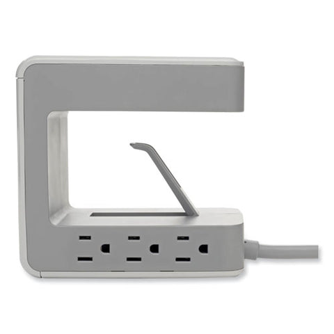 Surge Protector, 6 Ac Outlets/2 Usb-a And 1 Usb-c Ports, 8 Ft Cord, 1,080 J, Gray