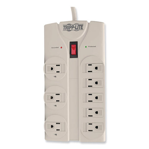 Protect It! Surge Protector, 8 Ac Outlets, 8 Ft Cord, 1,440 J, Light Gray