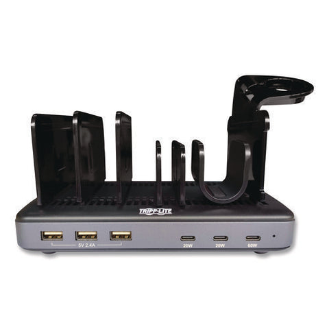 120w Multi-device Charging Station With Storage, 6 Devices, 7.3 X 4.45 X 1.33