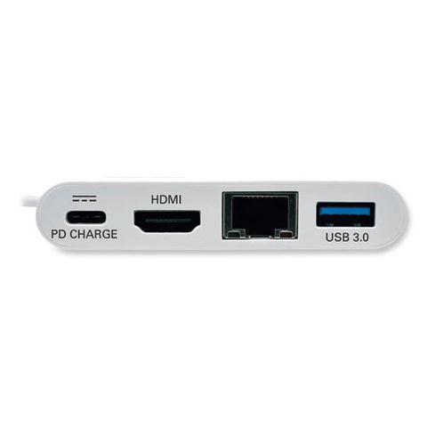 Usb 3.1 Gen 1 Usb-c To Hdmi Adapter, Usb-a/usb-c Pd Charging/gigabit Ethernet, 3", White