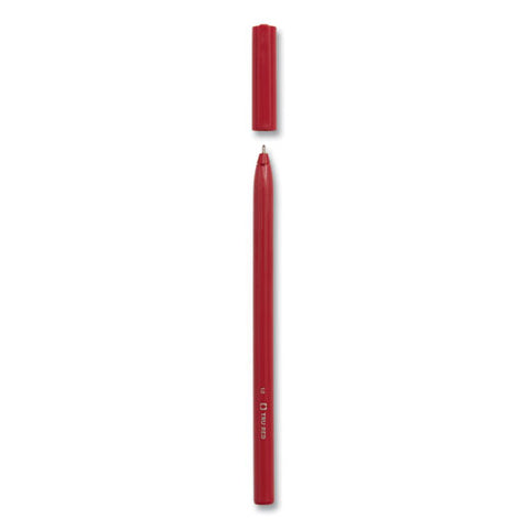 Ballpoint Pen, Stick, Medium 1 Mm, Red Ink, Red Barrel, Dozen