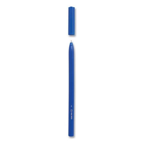 Ballpoint Pen, Stick, Medium 1 Mm, Blue Ink, Blue Barrel, Dozen