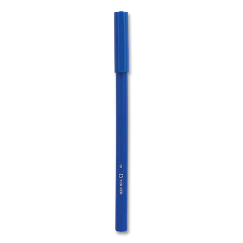 Ballpoint Pen, Stick, Medium 1 Mm, Blue Ink, Blue Barrel, Dozen