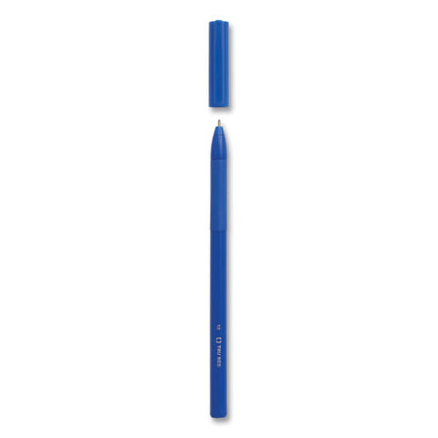 Gripped Ballpoint Pen, Stick, Medium 1 Mm, Blue Ink, Blue Barrel, Dozen