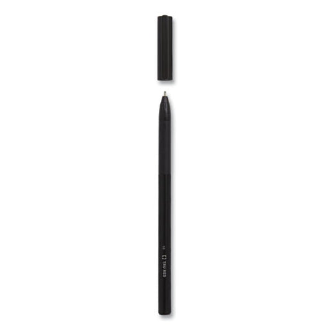 Gripped Ballpoint Pen, Stick, Medium 1 Mm, Black Ink, Black Barrel, Dozen