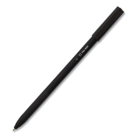 Gripped Ballpoint Pen, Stick, Medium 1 Mm, Black Ink, Black Barrel, Dozen