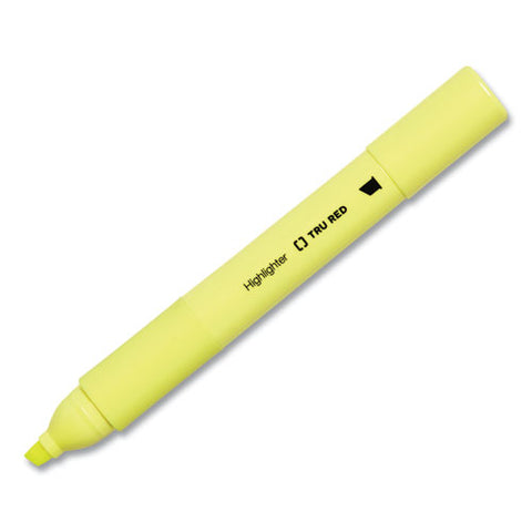 Pen Style Chisel Tip Highlighter, Yellow Ink, Chisel Tip, Yellow Barrel, 5/pack