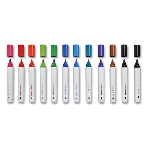 Dry Erase Marker, Tank-style, Medium Chisel Tip, Assorted Colors, 12/pack