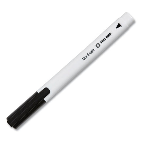 Dry Erase Marker, Pen-style, Fine Bullet Tip, Black, Dozen