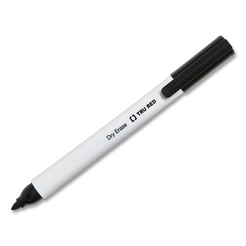 Dry Erase Marker, Pen-style, Fine Bullet Tip, Black, 4/pack