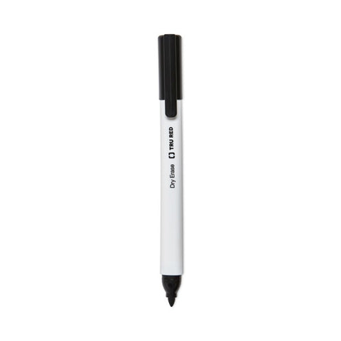 Dry Erase Marker, Pen-style, Fine Bullet Tip, Black, 4/pack