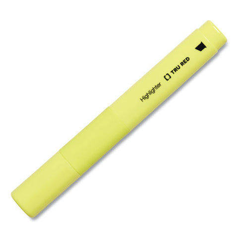 Tank Style Chisel Tip Highlighter, Yellow Ink, Chisel Tip, Yellow Barrel, 5/pack