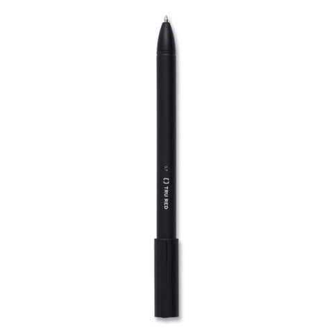 Quick Dry Gel Pen, Stick, Medium 0.7 Mm, Black Ink, Black Barrel, 5/pack