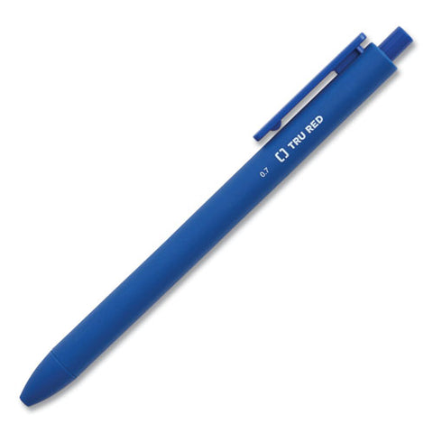 Quick Dry Gel Pen, Retractable, Medium 0.7 Mm, Blue Ink, Blue Barrel, Dozen