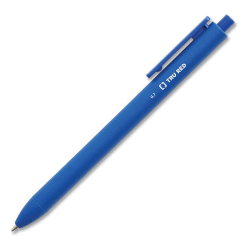 Quick Dry Gel Pen, Retractable, Medium 0.7 Mm, Blue Ink, Blue Barrel, Dozen