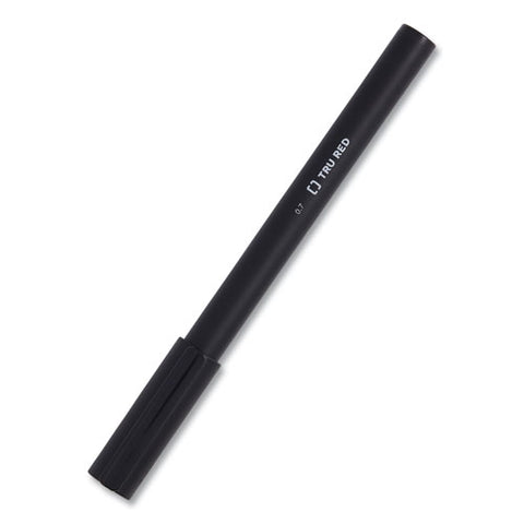 Quick Dry Gel Pen, Retractable, Medium 0.7 Mm, Black Ink, Black Barrel, 5/pack