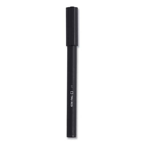 Quick Dry Gel Pen, Retractable, Medium 0.7 Mm, Black Ink, Black Barrel, 5/pack