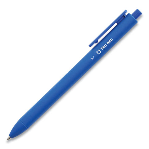 Quick Dry Gel Pen, Retractable, Medium 0.7 Mm, Blue Ink, Blue Barrel, 5/pack