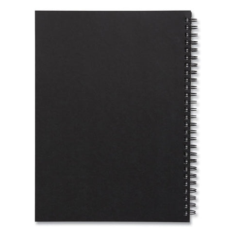 Wirebound Soft-cover Business-meeting Journal, 1-subject, Meeting-minutes/notes Format, Black Cover, (80) 9.5 X 6.5 Sheets