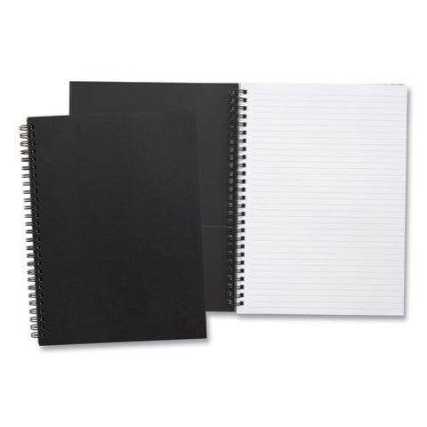 Wirebound Soft-cover Business-meeting Journal, 1-subject, Meeting-minutes/notes Format, Black Cover, (80) 9.5 X 6.5 Sheets