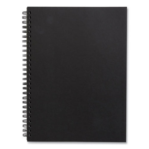 Wirebound Soft-cover Business-meeting Journal, 1-subject, Meeting-minutes/notes Format, Black Cover, (80) 9.5 X 6.5 Sheets