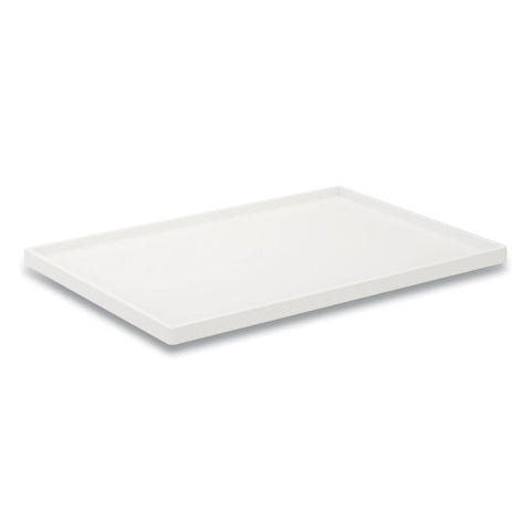 Slim Stackable Plastic Tray, 6.85 X 9.88 X 0.47, White