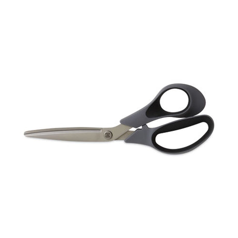 Non-stick Titanium-coated Scissors, 8" Long, 3.86" Cut Length, Offset Gray/black Handle, Gun-metal Gray Blades