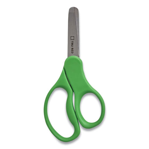 Kids' Blunt Tip Stainless Steel Safety Scissors, 5" Long, 2.05" Cut Length, Straight Assorted Color Handles, 2/pack