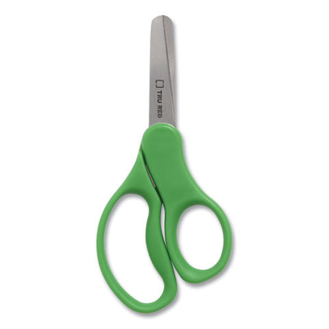 Kids' Blunt Tip Stainless Steel Safety Scissors, 5" Long, 2.05" Cut Length, Straight Green Handle