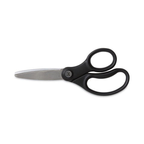 Ambidextrous Stainless Steel Scissors, 5" Long, 2.64" Cut Length, Straight Ergonomic Black Handle