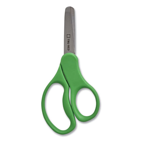 Kids' Blunt Tip Stainless Steel Safety Scissors, 5" Long, 2.05" Cut Length, Straight Assorted Color Handles, 12/pack