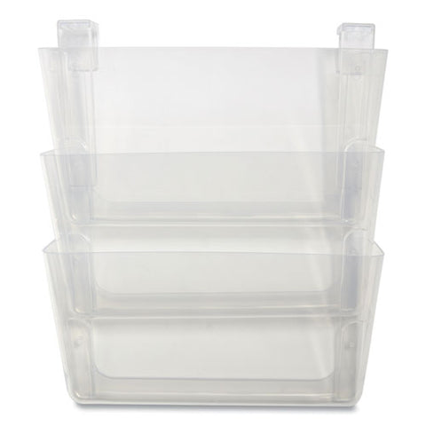 Unbreakable Plastic Wall File, 3 Sections, Letter Size, 13" X 3.74" X 15.03", Clear