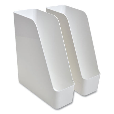 Plastic Magazine File, 4.28 X 10.47 X 11.7, White, 2/pack